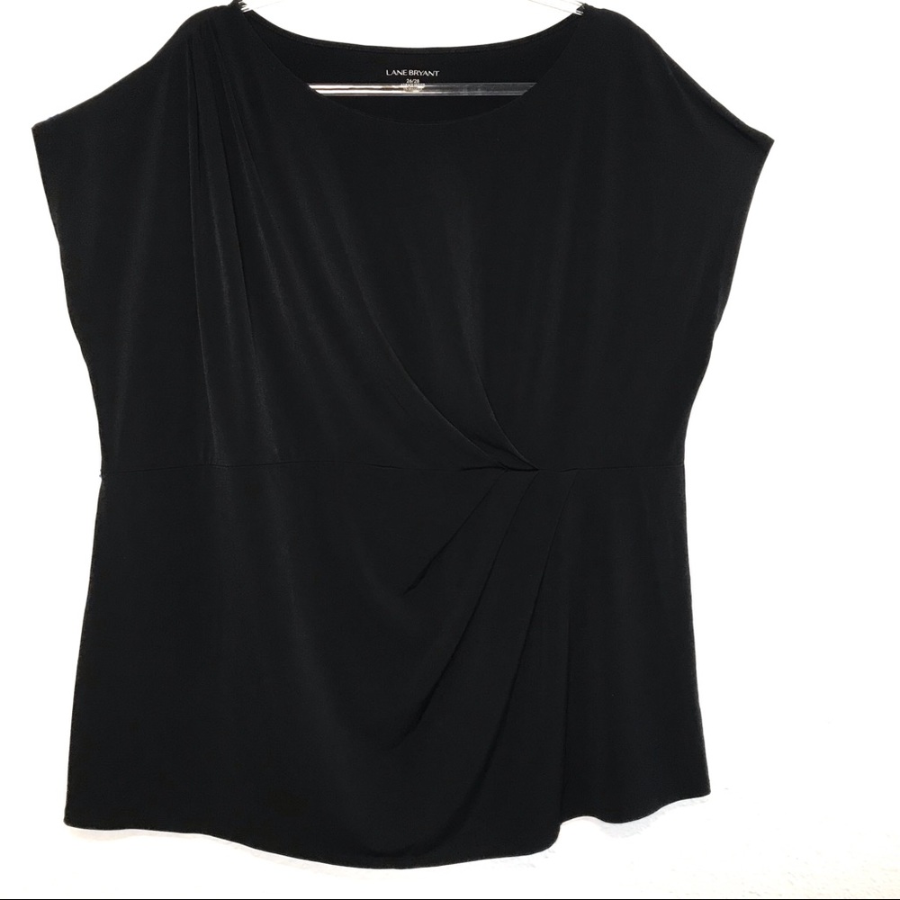 LANE BRYANT black ruched front blouse sz 26/28 - Picture 2 of 6
